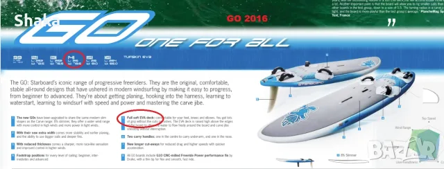Продавам уиндсърф дъска STARBOARD GO 141L модел 2016, снимка 3 - Водни спортове - 55295956