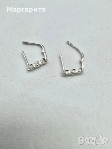 Сребърни обеци с мойсанит (диамант) 0.6 карата 6камъка*0.1 карат, снимка 10 - Обеци - 54241132