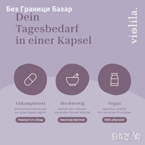 Нова KSM-66 Ашваганда екстракт от корен 300 mg 180 капсули без добавки, снимка 5 - Хранителни добавки - 55224789