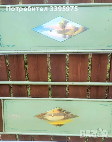 Метални табли за легло (комплект) - 1950-те, снимка 5 - Спални и легла - 54237498