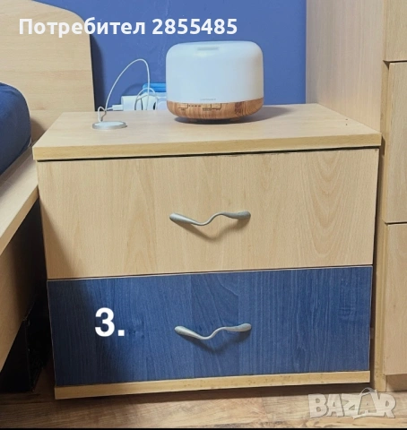 Пълен комплект спалня с 2 гардероба, скрин, шкафчета и огледало, снимка 4 - Спални и легла - 54500807