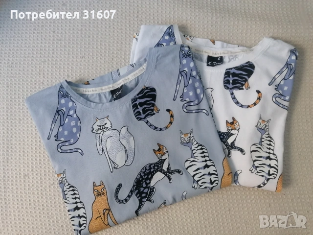Синя тениска с котки от X-Trap Store, снимка 3 - Тениски - 54904037