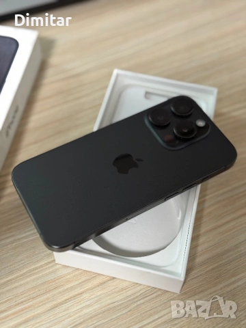 Apple iPhone 15 Pro Black Titanium 256GB 100% Battery ГАРАНЦИЯ, снимка 4 - Apple iPhone - 54380532