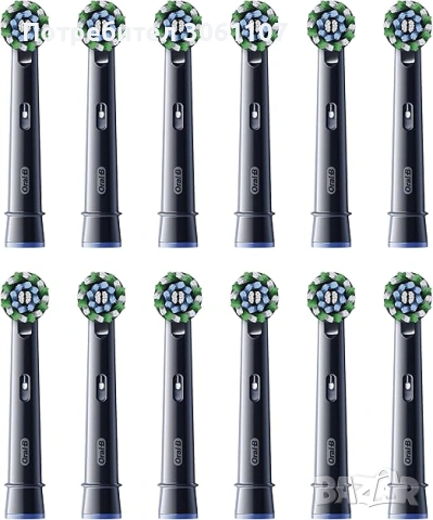 Резервни глави накрайник за Braun Oral-B CrossAction 12 бр. черни, снимка 5 - Други - 54517508