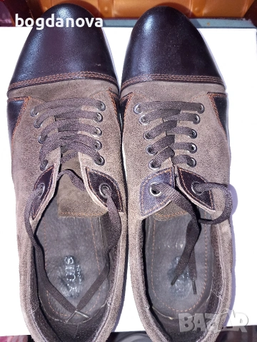 Мъжки спортни обувки от естествена кожа и велур