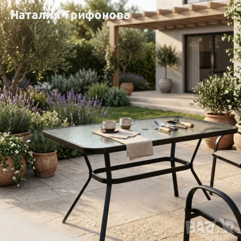 Елегантна правоъгълна маса – стъклен плот, модерен и устойчив дизайн, снимка 5 - Маси - 54320159