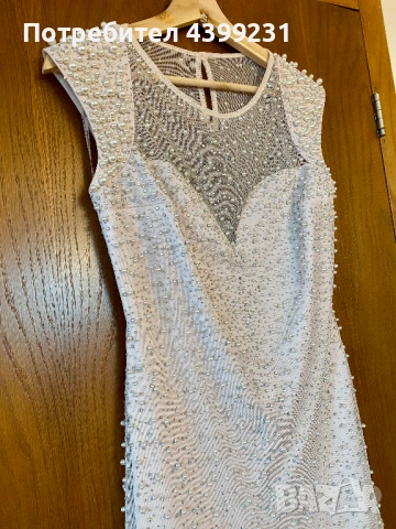 Луксозна дизайнерска бална рокля с перли и кристали - S/M, снимка 2 - Рокли - 54203219