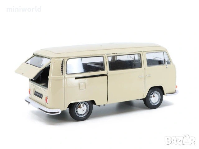 Volkswagen T2 Bus 1972 - мащаб 1:24 на Welly моделът е нов в кутия. Налични цветове: син, снимка 3 - Колекции - 54280096