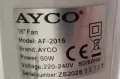 Продавам голям домашен вентилатор AYCO Айко 16", снимка 2