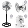 Вентилатор на стойка 16''Muhler FM-6136D 3in1, 50W, индустриален, на стойка, стена, под, снимка 1