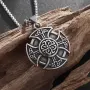 Викингско колие с висулка щит, келтски възел и кръст, снимка 1
