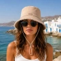 Дамска bucket шапка от памук jean бежова_1261290, снимка 4