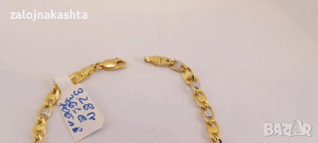 Нова-Златна гривна-3,28гр/14кр, снимка 4 - Гривни - 55145022