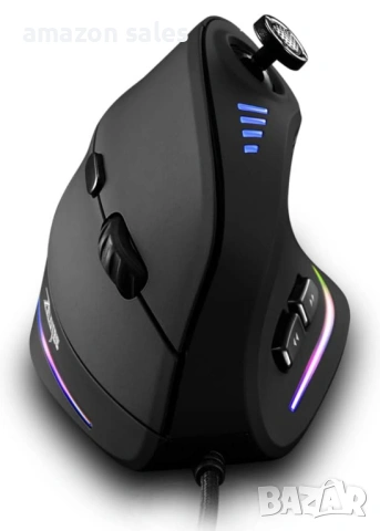 Zelotes Геймърска мишка с кабел и джойстик 10000DPI,11 програмируеми бутона,RGB