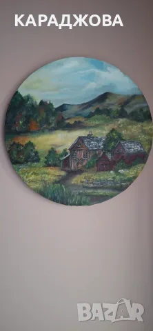 Картина с маслени бои/кръгла/, снимка 2 - Картини - 55618112