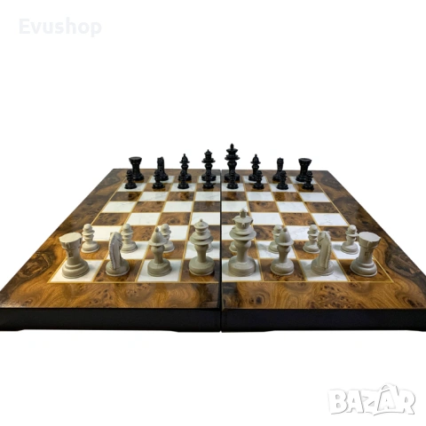 Комплект табла, шах, дама 3в1, дърво, 48x48 см, снимка 2 - Шах и табла - 54315726