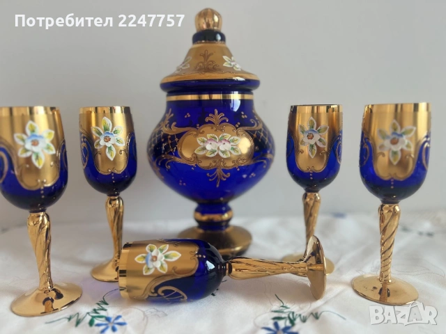 Бохемски сервиз, снимка 3 - Антикварни и старинни предмети - 54944894