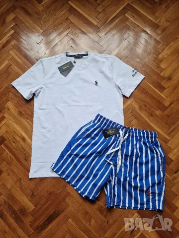 Страхотен мъжки сет тениска и бански шорти POLO RALPH LAUREN размер S M L XL 2XL