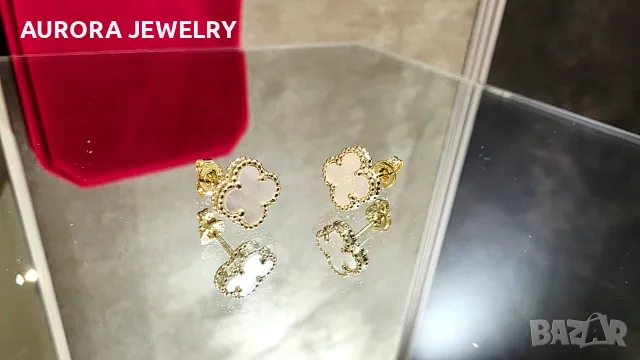 Van Cleef & Arpels VCA Gold Mother of Pearl Sweet Alhambra Дамски Обеци, снимка 7 - Обеци - 55572133