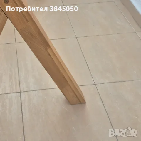 Масивна висока бар маса от естествен дъб и закалено стъкло, снимка 5 - Маси - 55695723