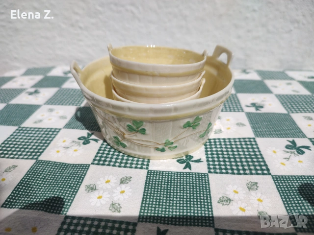 Прекрасни съдчета от фин пароски порцелан Belleek Ireland, снимка 8 - Декорация за дома - 55273531