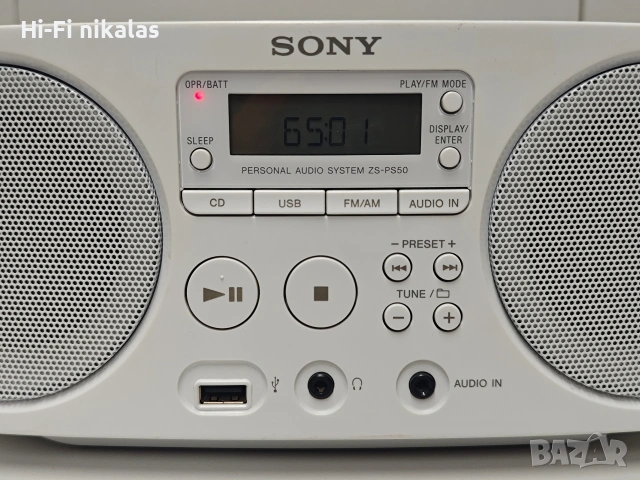 FM радио касетофон MP3 CD плейър USB четец SONY ZS-PS50, снимка 2 - Радиокасетофони, транзистори - 54380728