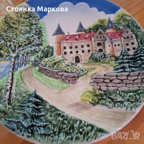 Декоративна релефна чиния на замък от Германия, снимка 2 - Декорация за дома - 54690583