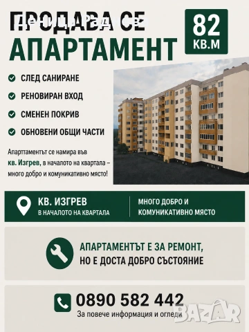 Просторен и функционален апартамент със последен етап на саниране