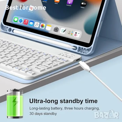 GKABXY Калъф с клавиатура за iPad (A16) 11-то поколение 2025 и iPad 10-то поколение 2022 със стойка, снимка 5 - Калъфи, кейсове - 55422401