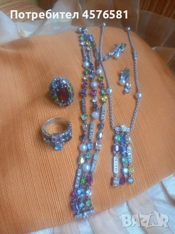 пълен комплект с маркировки сребро 925 Bulgari, снимка 2 - Колиета, медальони, синджири - 54364175