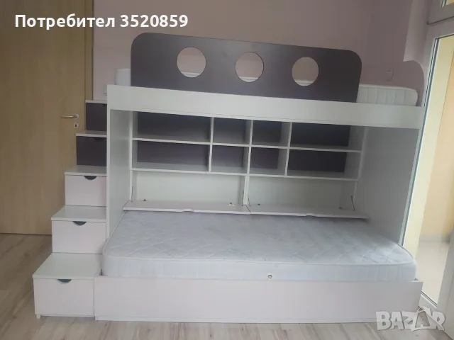 Легло детско двуетажно, снимка 2 - Мебели за детската стая - 55596148