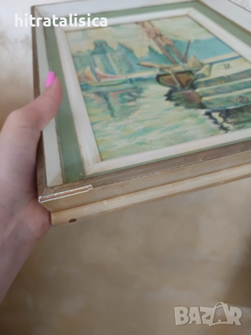 Винтидж картина '40год, снимка 4 - Антикварни и старинни предмети - 54156044