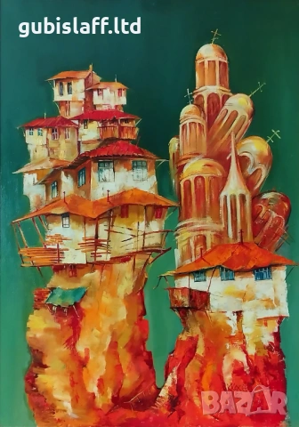 Картина "Алените куполи", худ. К. Косев, 2022 г., снимка 2 - Картини - 54856421