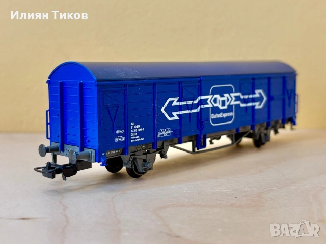 Товарен вагон Märklin 4832 DC „BahnExpress“ H0 влак, влакче , снимка 6 - Влакчета, самолети, хеликоптери - 54789248
