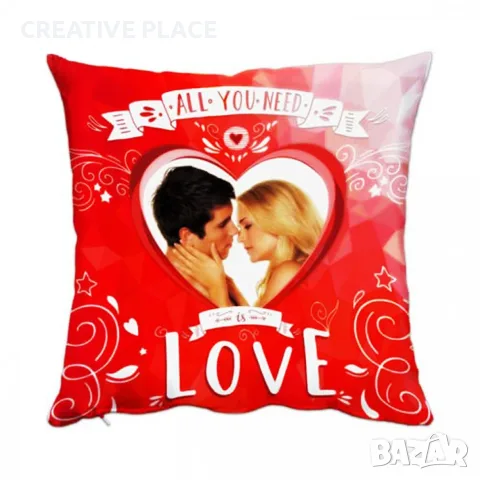 Възглавница със снимка - All You Need Is Love, снимка 2 - Романтични подаръци - 55599538
