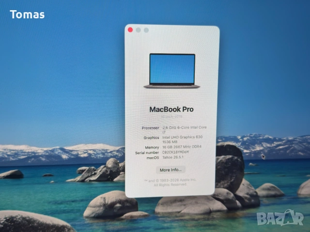 Macbook Pro 16" 2019 i7 16gb ram 512gb ssd, снимка 5 - Лаптопи за работа - 54902386