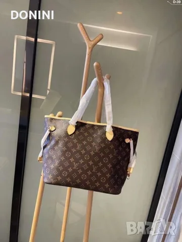 Дамска чанта Louis Vuitton Neverfull, кожа, снимка 5 - Чанти - 55464328