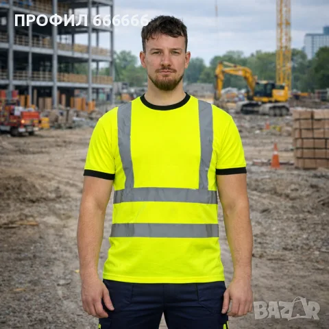 Нова Светлоотразителна тениска Жълт цвят, снимка 4 - Тениски - 55402136