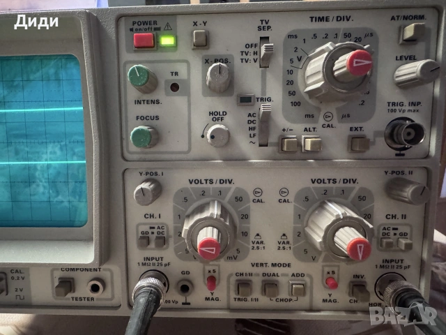 Аналогов осцилоскоп HAMEG HM 203-7 (20 MHz) – Като нов, пълен комплект!, снимка 3 - Други инструменти - 55214285
