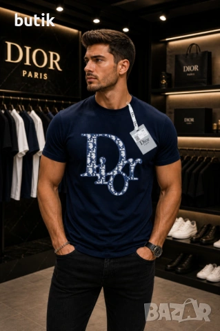 Christian Dior тъмносиня мъжка тениска – M, L, XL, XXL, снимка 2 - Тениски - 54427308
