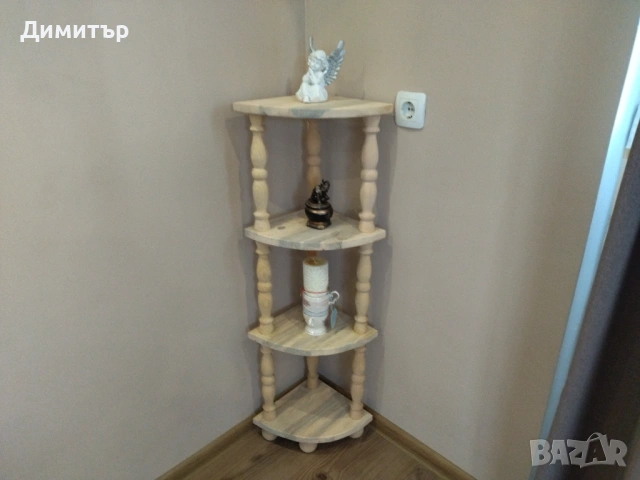 Ръчно изработена ъглова етажерка ( НАТУРАЛНА ) !!!