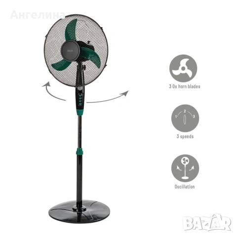 Вентилатор на стойка 16" Muhler FM-1650, 40W, снимка 2 - Вентилатори - 55129035