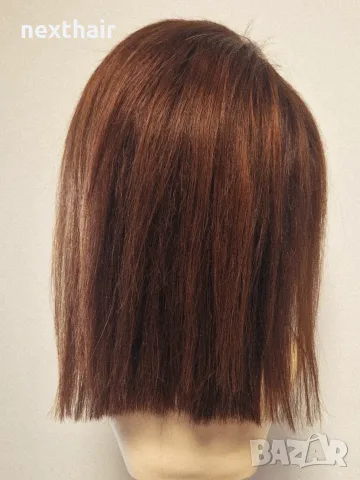 Естествена бразилска перука 40 см - Кестенява | Lace Front 13x4 | 100% човешка коса, снимка 8 - Аксесоари за коса - 55463698