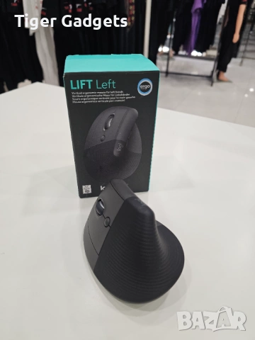 Logitech Lift Vertical лява ергономична мишка, безжична, тиха, снимка 7 - Клавиатури и мишки - 53984022