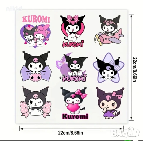 Санрио Kuromi Куроми sanrio лист малки щампа термо апликация картинка за дреха блуза чанта , снимка 7 - Други - 54359133
