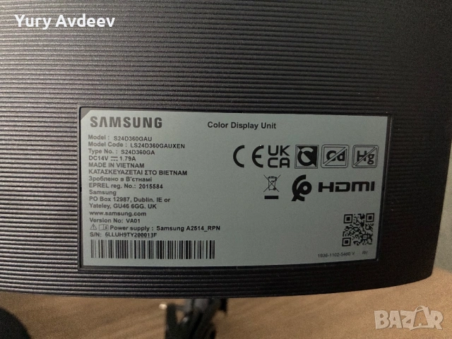 Samsung LS24D360, снимка 3 - Монитори - 54374361