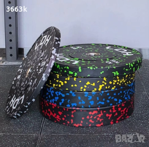 ТОП ЦЕНА! Олимпийски Дискове/ Тежести за Кросфит Ф50/ Bumper Plates 1st Quality , снимка 3 - Фитнес уреди - 54625599