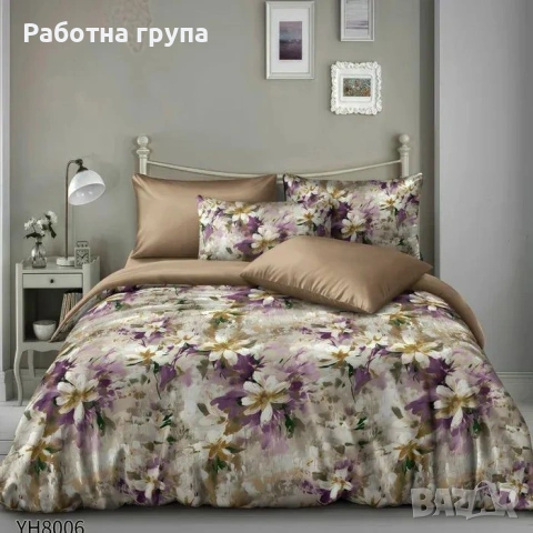 Флоралени десени от памучен сатен с ластик , снимка 15 - Спално бельо - 54072789