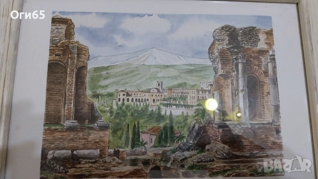 Картина Рисувана с Акварел Оригинално .