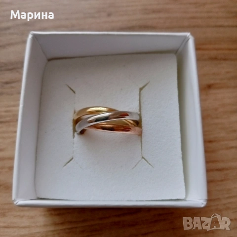Сребърен пръстен тройна халка, снимка 2 - Пръстени - 55058021